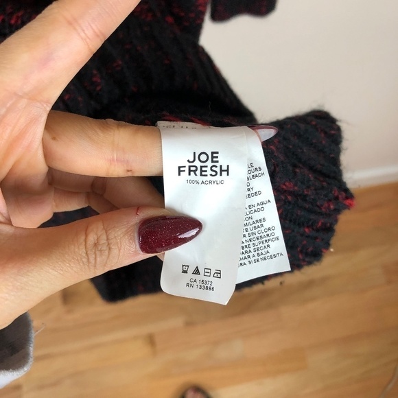 Joe Fresh Red and black Holiday cable knit sweater dress ombre - Picture 4 of 8